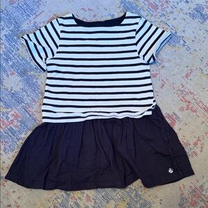 Petit Bateau Striped Navy and White Dress